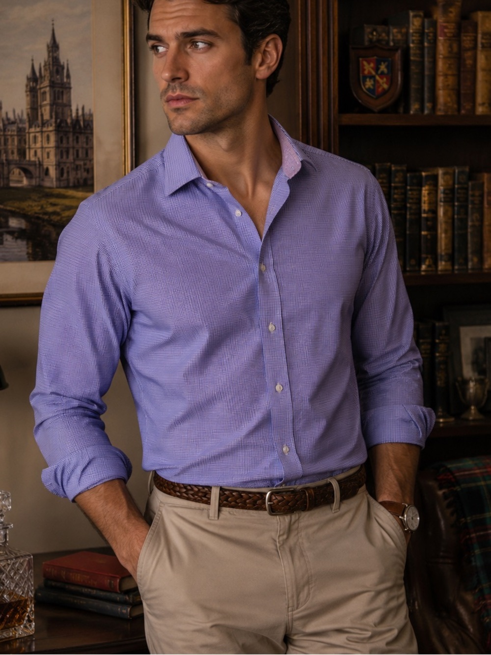 Ted Baker Endurance Fit British Prep Pinstripe Button Down Shirt Size 16